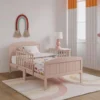 Toddler Bed, Solid Wood Modern Design Transitional Bed for Kids with Rails for Children's Bedroom with 2 Safety Guard